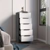White 5-Drawer Rectangle Dresser