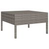 Garden Lounge Set Grey PE rattan, powder-coated steel Large