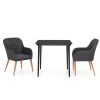 3 Piece Patio Dining Set with Cushions Black