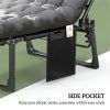 Folding recliner, sun chair, outdoor chair, courtyard chair 2-piece set, dark gray