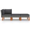 Garden Lounge Set Grey PE rattan Compact Removable Covers