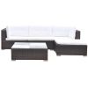 Lounge Set Brown Powder-coated steel Medium Modular