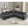 Oversized Modular Sectional Sofa Set, L Shaped Couch,Corduroy ,Upholstered,Deep Seat,,5 Seat,5 Throw pillow and 6 back cushion