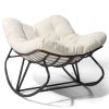 [Replace 72555836]Outdoor Rocking Chair, Oversized Patio Papasan Rocker, Comfy Reading Lounge Chair Egg Chair for Indoor Use, Patio, Porch, Garden