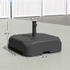 Patio Umbrella Base with Wheels, Telescopic Handle, 158 lb Sand or 99 lb Water Filled Umbrella Stand, Black