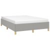 Bed Frame Light Grey Polyester, Plywood, Engineered Wood Full