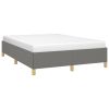 Bed Frame Dark Gray Polyester Queen Bed Frame Rectangular
