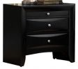 1Pc Contemporary 2 Drawer Nightstand End Table Jewelry Tray Black Finish Solid Wood Wooden Bedroom Furniture