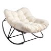 [Replace 72555836]Outdoor Rocking Chair, Oversized Patio Papasan Rocker, Comfy Reading Lounge Chair Egg Chair for Indoor Use, Patio, Porch, Garden