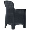 Garden Chair Set of 2 Anthracite Plastic Standard Light Weight