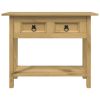Console Table Brown Solid waxed pinewood