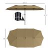 13 ft. Extra Large Patio Umbrella with Easy Crank Handle, Vents for Outdoor, Patio, UPF30+, Coffee