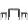 Garden Set Brown Plastic Tough Garden Set Square Modern