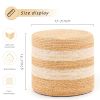 Handmade Woven Foot Stool Natural Water Hyacinth Ottoman for Home Decor & Seating White