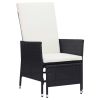 Garden Furniture Set Black and cream white Poly rattan Large