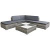 Garden Furniture Set Grey PE Rattan Medium Modular