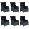 Outdoor Dining Set Dark grey Round PE rattan Large
