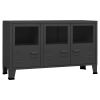 Sideboard Black Metal, glass Medium Sideboard Rectangular