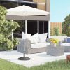 Round Bronze Resin 22" 42 lbs Umbrella Base, Decorative Pattern, Fits Φ1.5", Φ1.89" Poles - Sturdy Parasol Stand for Garden