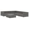 Patio Lounge Set Set of 6 Grey PE Rattan Large Modular