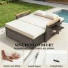 Outdoor sofa bed, terrace sofa bed, patio lounge chair, beige