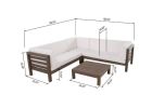 OANA OUTDOOR WOODEN SECTIONAL SET WITH CUSHIONS, WHITE