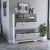 Cranbery 2-Shelf Shoe Rack Light Oak and White