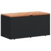 Garden Storage Box Black Poly Rattan 43.3 x 19.7 x 21.3 in