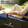 Outdoor sofa bed, terrace sofa bed, patio lounge chair, navy blue