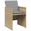 Patio Chair Mix Beige Poly Rattan Standard Foldable Patio Chair