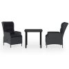 Garden Dining Set Dark Grey Powder-coated steel Medium