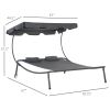Canopy Chaise Lounge Wheeled Ultimate Sunbathing Relaxation Adjustable