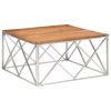Coffee Table Silver Stainless steel 39.4 in Appealing Design
