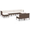 Garden Lounge Set Brown PE rattan Multiple pieces