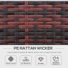 4 Pieces Outdoor Daybed with Retractable Canopy, PE Rattan Wicker Round Sofa Day Bed