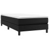 Bed Frame Black Faux leather, plywood Twin XL Sturdy Bed Frame