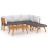 Garden Lounge Set Dark grey and white