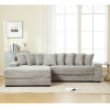 [VIDEO PROVIDED] Oversized Two-Piece Couches, L Shaped Sofa, Corduroy, Left Chaise Daybed,with Armrests,Eight Throw Pillows,Corner Sofa