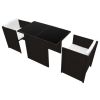 Garden Dining Set Brown, Cream white
