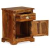 Bedside Cabinet Set of 2 Brown Solid Acacia Wood Medium