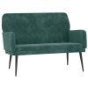 Bench Dark Green Velvet (100% polyester), metal, plywood Medium