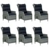 Outdoor Dining Set Light Grey, Black