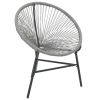 Moon Chair Grey Polyethylene Rattan Moon Chair Round Modern