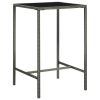 Garden Bar Set Grey PE Rattan, Powder-Coated Steel, Tempered Glass