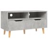 TV Cabinet Concrete Grey Engineered Wood Medium TV Cabinet