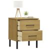 Bedside Cabinet Brown Solid pine wood Standard Bedside Cabinet