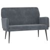 Bench Dark grey Velvet (100% polyester), metal, plywood