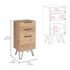 Augusta Light Dresser, Hairpin Legs, Superior Top,Three Drawers -Light Oak