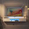 Floating TV Stand Wall Mounted with 16 Color LEDs,63" Modern TV Stand,Floating TV Cabinet Entertainment Center for 55 60 65 Inch TV,White