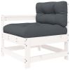 Garden Chair White Solid pine wood One size Modular